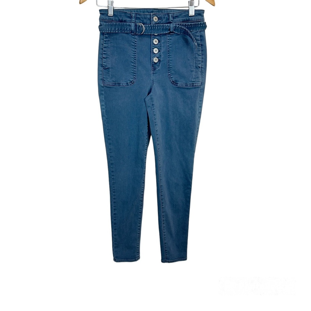 American Eagle AE‎ Button Front Belted Super HI Rise Jegging Gray Women’s Sz 6